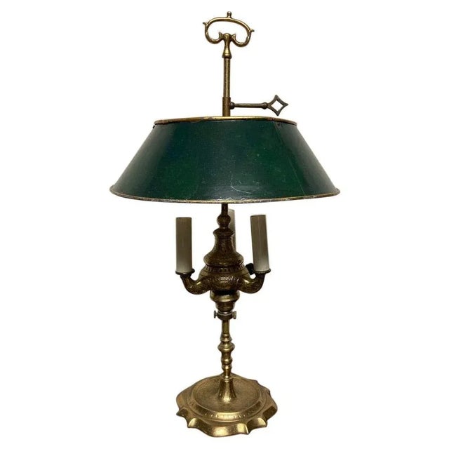 18th Century French Bouillotte Green Tole Shade Lamp For Sale - Image 13 of 13