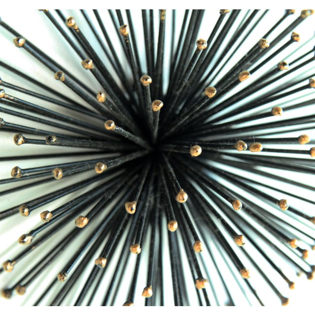 Vintage 1950's Black & Gold Metal Wall Urchins / Pom Poms Set of 3