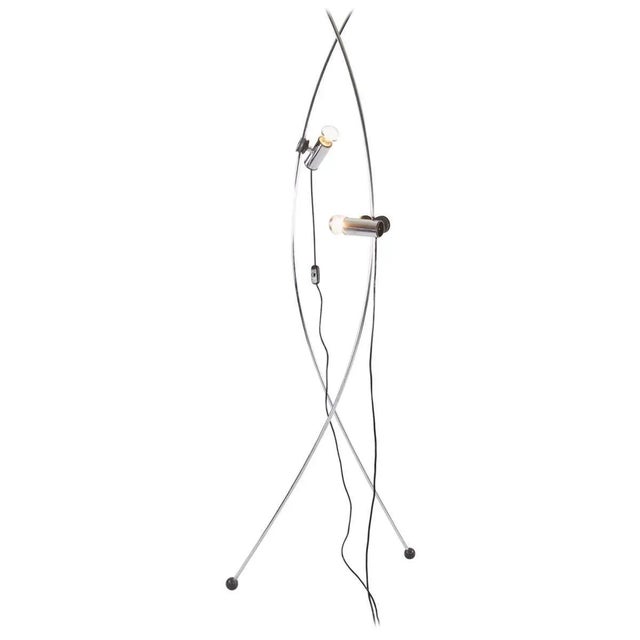 Silver Italian Molla Floor Lamps by Franca Stagi & Leonardo Cesare for Lumenform, 1971, Set of 2 For Sale - Image 8 of 8