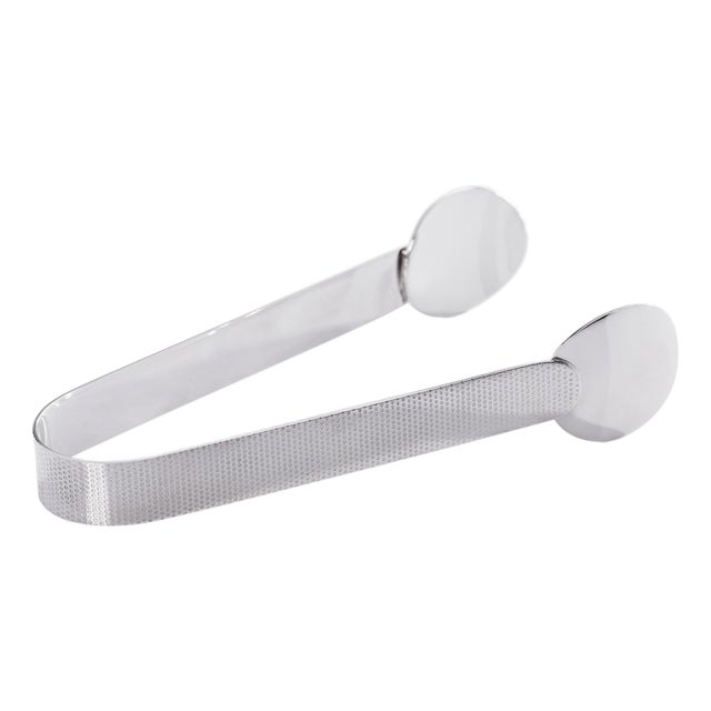 Spiga Textured Ice Tong, Nickel For Sale