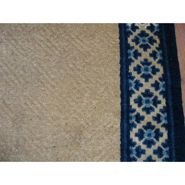 Chinese 1900s Beige Open Field Antique Chinese Peking Rug 3'0" X 5'10" Handknotted Wool Carpet For Sale - Image 3 of 5