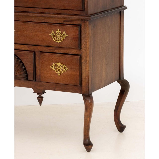 Wood Queen Anne Style Mahogany Highboy For Sale - Image 7 of 11