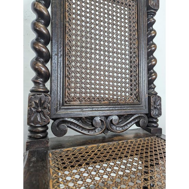 2000 - 2009 Louis XIII Style Chairs in Twisted Caned Oak, Set of 2 For Sale - Image 5 of 11