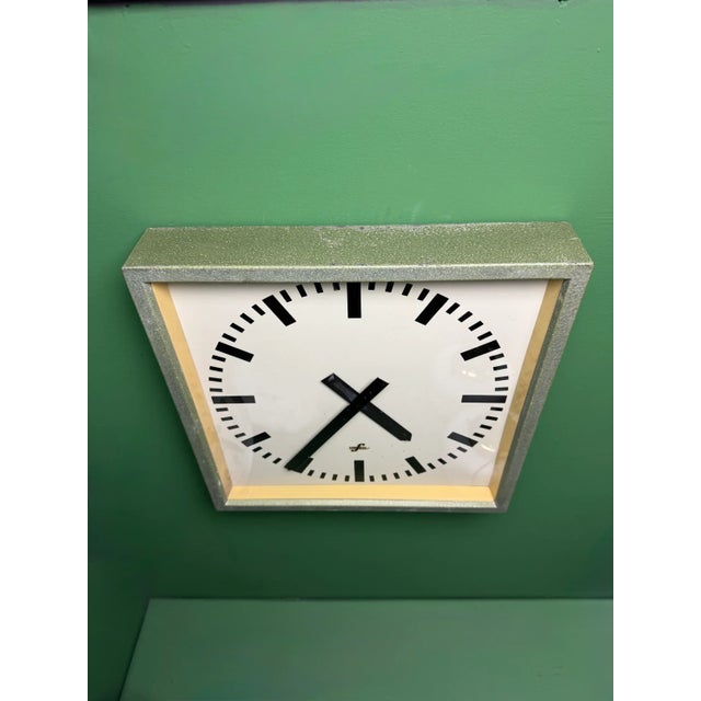 1950s Large East German Industrial Factory Clock from Elfema, 1960s For Sale - Image 5 of 9