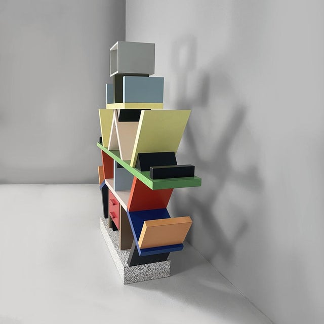 Italian Modern Laminate Carlton Bookcase by Ettore Sottsass for Memphis, 1981 For Sale - Image 3 of 18