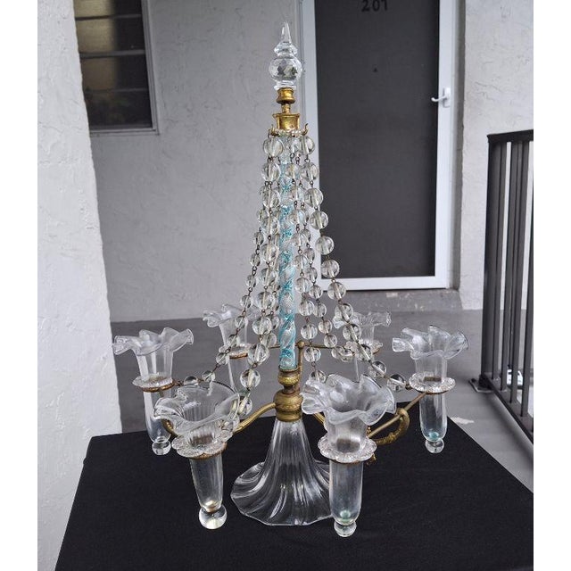 Late 19th Century Rare Large Gilt Bronze Blown Glass Blue Swirl Epergne by Stevens & Williams For Sale - Image 17 of 17
