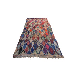 Vintage Moroccan Boucherouite Rug - 4'7" X 9'4" For Sale
