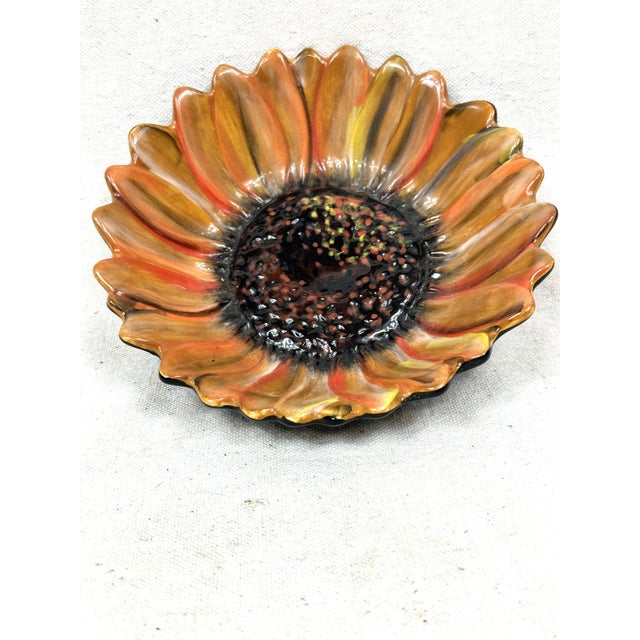 Vintage Sunflower Bowl For Sale - Image 4 of 9