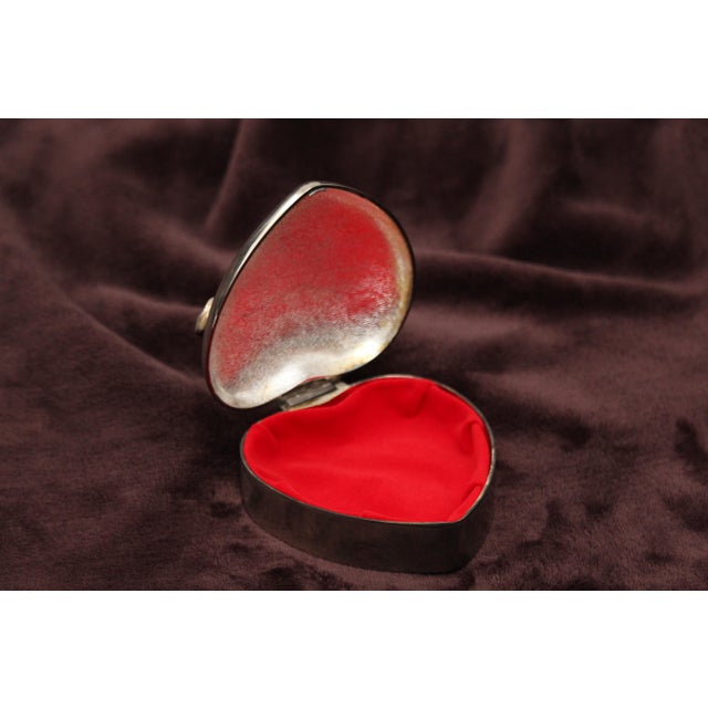 Heart-Shaped Silver Jewelry Box, 1970s For Sale - Image 11 of 18