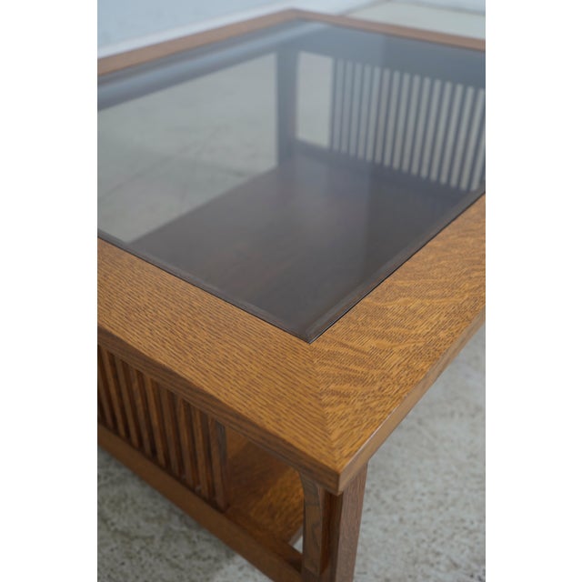 Stickley Glass Top Mission Oak Coffee Table For Sale - Image 9 of 12