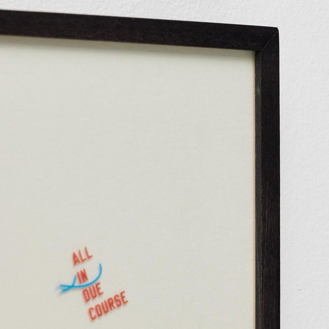 Framed lawrence weiner, all in due course, limited edition artwork tattoo for the south london gallery, 2014. Born in 1942...
