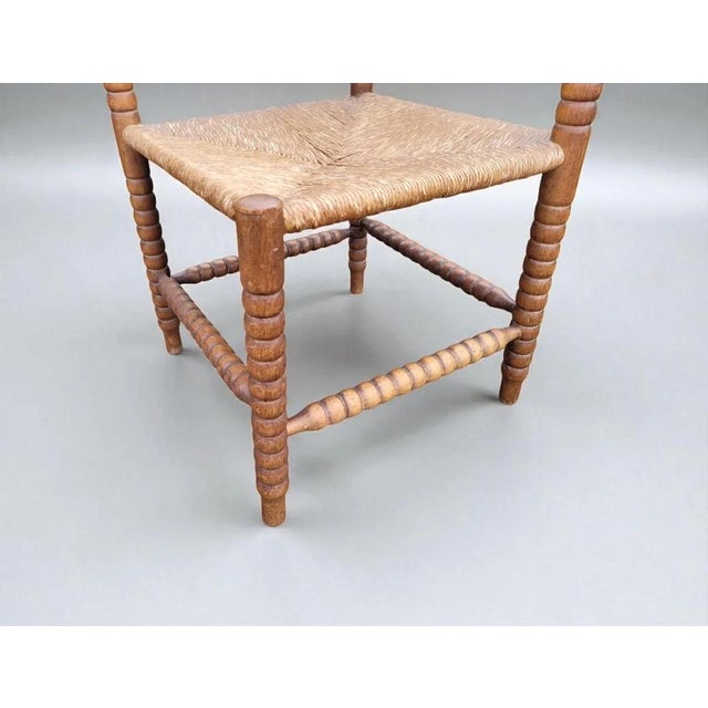Antique Dutch Bobbin Corner Chair in Oak, 1890s For Sale - Image 5 of 7