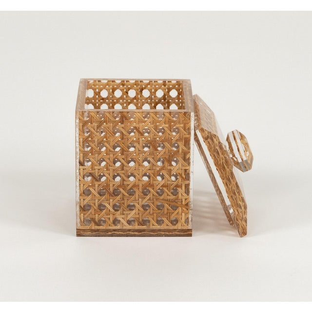 Mid-Century Modern Box in Acrylic and Rattan from Christian Dior, 1970s For Sale - Image 10 of 16