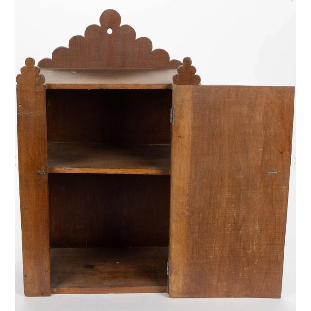 American Antique Poplar Folk Art Hanging Cabinet For Sale - Image 3 of 3