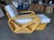 1950s Restored Six-Strand Square Pretzel Rattan Chaise Lounge Chair For Sale - Image 11 of 12