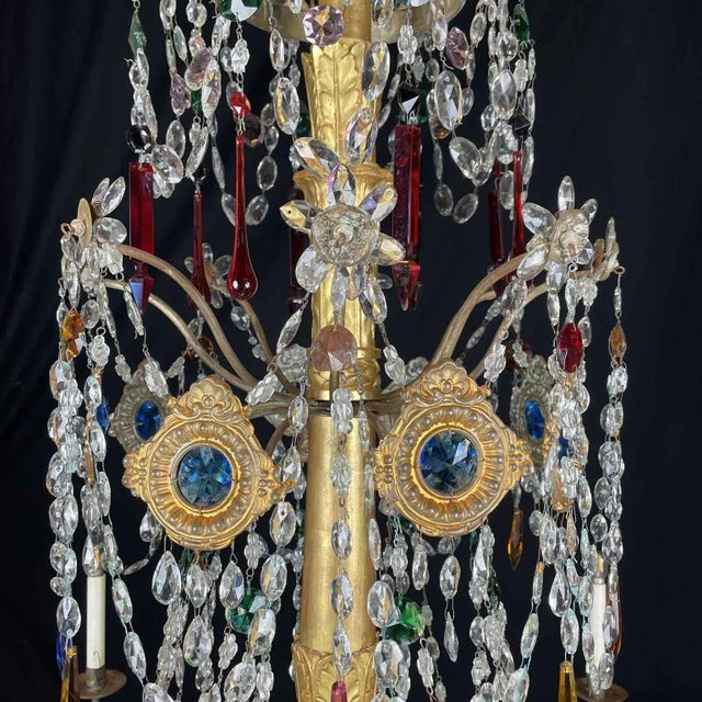 Italian Genoese Crystal 8-Light Chandeliers, 18th Century, Set of 2 For Sale - Image 12 of 18