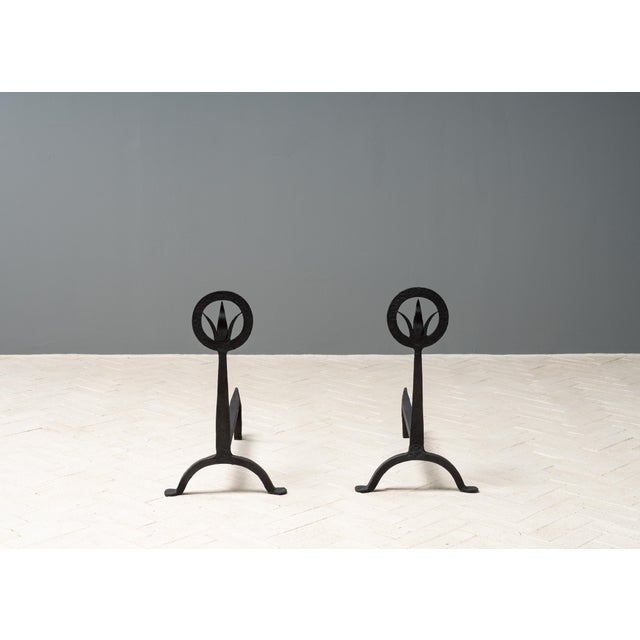 Arts & Crafts Early 20th Century Pair of Arts & Crafts Andirons For Sale - Image 3 of 8