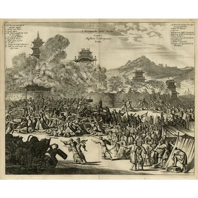 After Montanus, The Murder of Emperor Cubo in Kyoto, Japan, 1669, Print For Sale - Image 3 of 5
