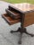 Early 20th Century Antique Empire Sewing Work Table by Hersee Furniture Flame Mahogany Drop Leaf For Sale - Image 5 of 13