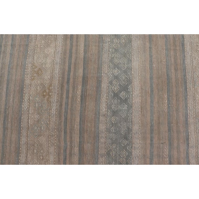 Sand Vintage Turkish Gallery Kilim With Soft Sand, Pale Sage, and Powder Blue For Sale - Image 8 of 12