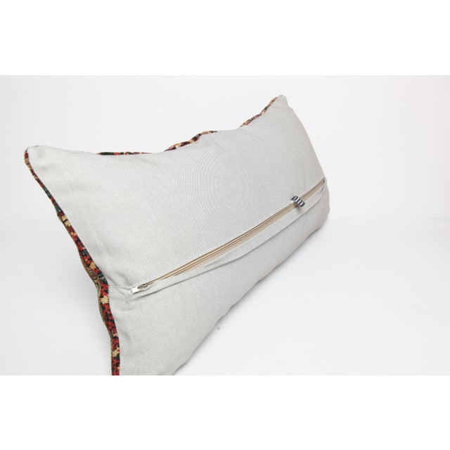 Oriental Antique Handwoven Lumpar Rug Pillow Cover -16'' X 32'' For Sale - Image 11 of 11