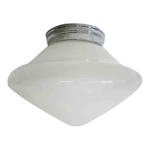 1940s Large Schoolhouse Rounded Cone Shape Ceiling Glass Globe Pendant