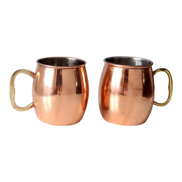 Vintage Godinger Copper Mugs Pair For Sale