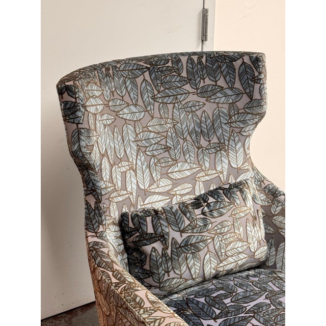 2010s Bespoke Wingback Lounge Armchair For Sale - Image 5 of 12