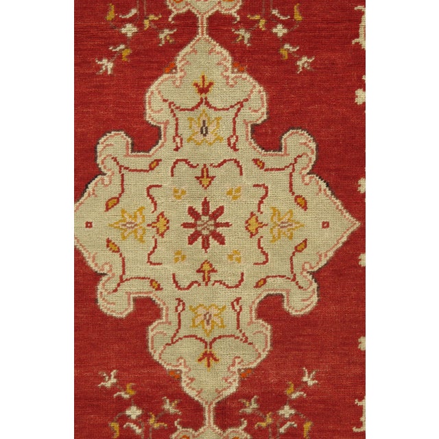 Vintage Turkish Rich Terracotta Oushak Hand-Knotted Rug 3ft 2in X 6ft 6in For Sale - Image 4 of 4