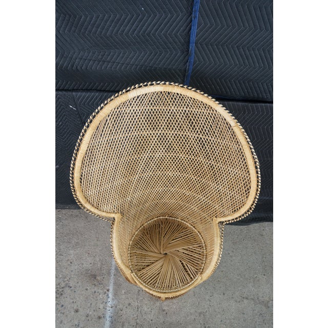 Mid-Century Modern Bamboo & Rattan Peacock Throne Accent Chair Boho Chic MCM For Sale - Image 4 of 18
