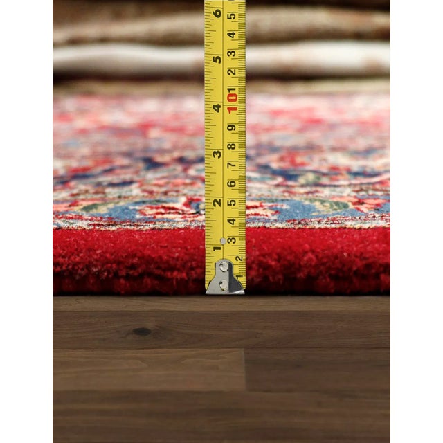 Pasargad Home Antique Kashan Wool Area Rug-10' 5" X 14' 0" , Red For Sale In New York - Image 6 of 7