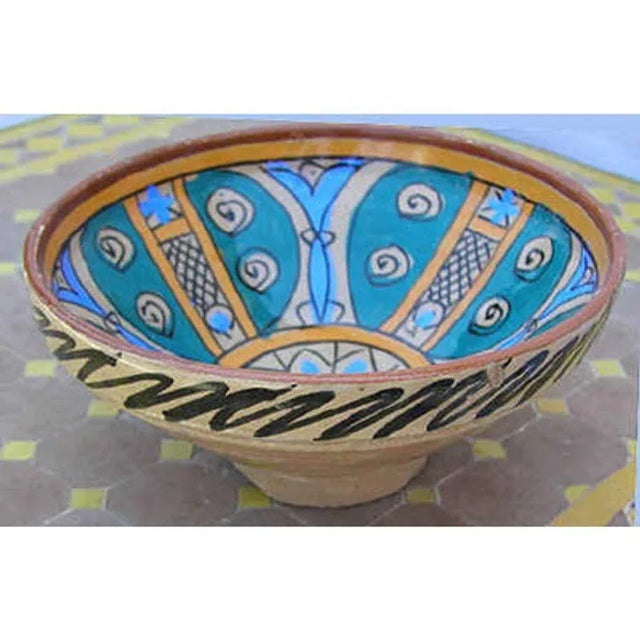 Abstract Handcrafted Antique Moroccan Couscous Bowl From Fez, 19th Century For Sale - Image 3 of 9