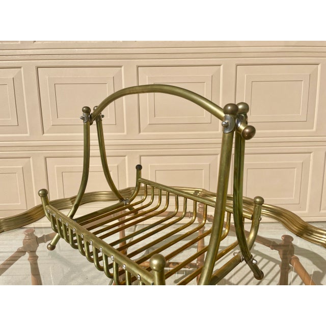 Mid-Century Modern 1960s Mid-Century Brass Magazine Rack For Sale - Image 3 of 13