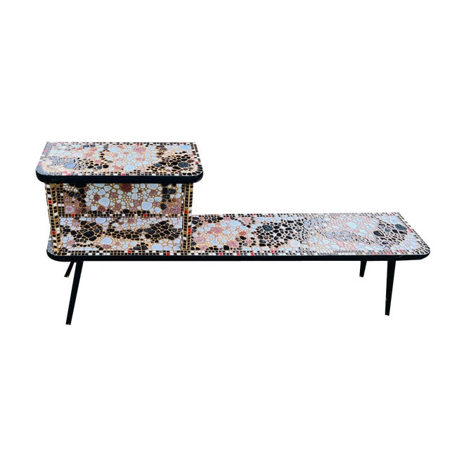 Mid-Century German Plant Stand with Mosaic Stones, 1970s For Sale