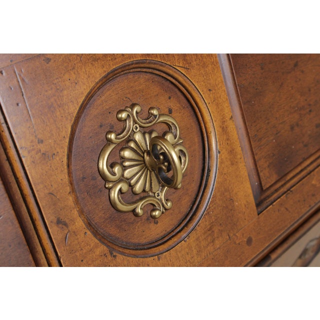 Henredon Large French Style Walnut Secretary Desk For Sale - Image 14 of 18