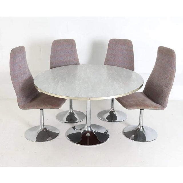 Mid-Century Modern 1970s Tulip Base Dining Set Johansen Design Markaryd Swedish Modern For Sale - Image 3 of 12