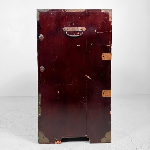 Japanese Antique Tansu Chest of Drawers with Brass Hardware, 1900s For Sale - Image 13 of 16