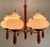 Brass Glass Ball Six Light Chandelier, 1950s For Sale - Image 9 of 10