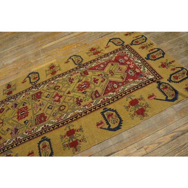 Textile 1870s Antique Brown Geometric Caucasian Shusha Karabagh Hallway Runner Rug For Sale - Image 7 of 12