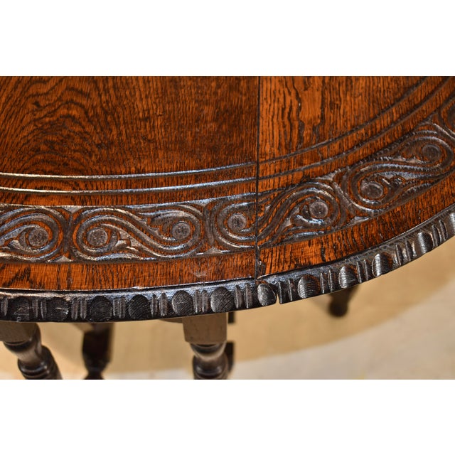 19th Century Carved Oak Gate-Leg From England For Sale - Image 10 of 10