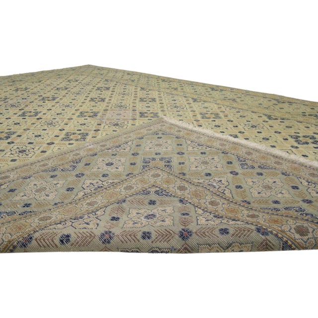 1940s Vintage Persian Kashan Area Rug- 7′1″ × 10′9″ For Sale - Image 4 of 6