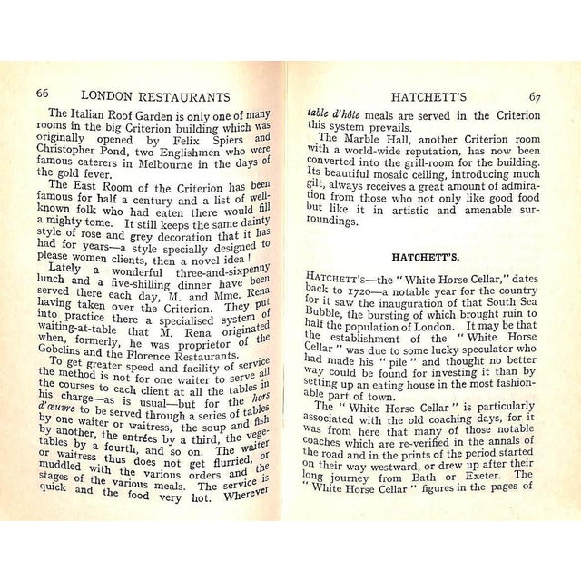 1920s "London Restaurants" 1924 'Diner-Out' For Sale - Image 5 of 10
