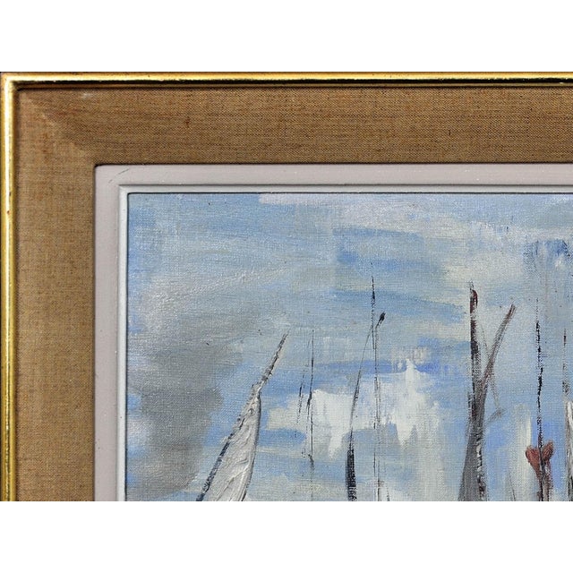 1960s French Post-Impressionist Artist, Petit Port du Havre, 1965, Oil on Canvas, Framed For Sale - Image 5 of 18