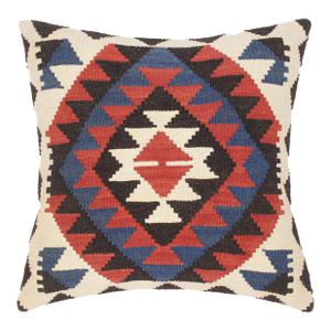 Bohemian Turkish Virgilio Hand Woven Kilim Throw Pillow