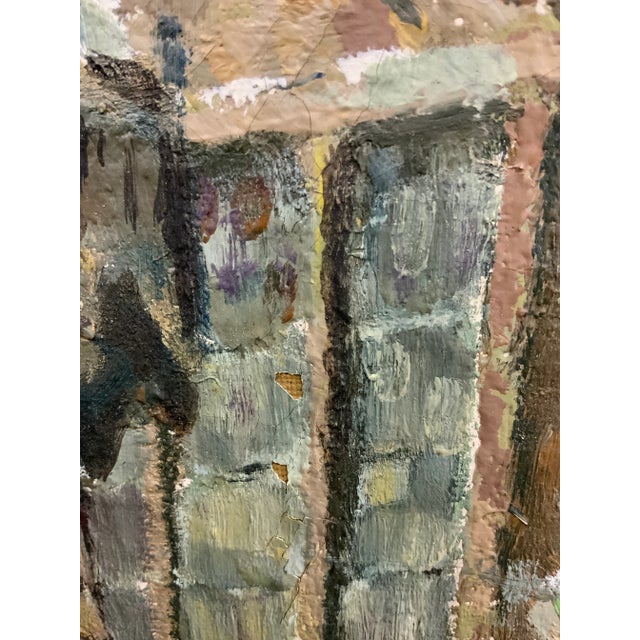 1946 Vintage European City Scene Oil on Canvas For Sale - Image 10 of 13