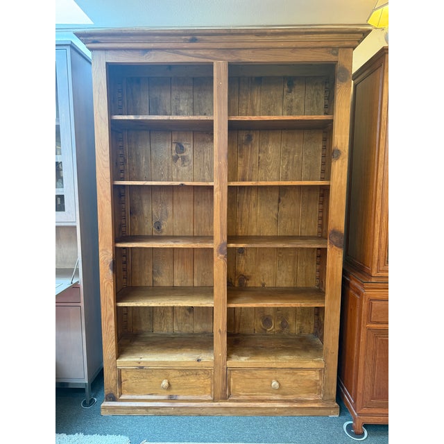 Design Plus Gallery presents an Old Pine Double Library Bookcase from Cottage Home. Constructed from solid pine, the tall...