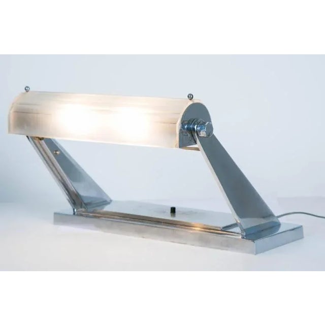 Gray French Desk Lamp by Sabino, 1930s For Sale - Image 8 of 9