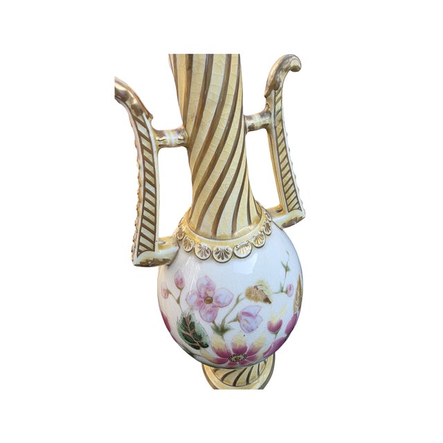 Antique Collectible Zsolnay Pécs Hungary Art Pottery Floral Vase – 14” Tall For Sale In Los Angeles - Image 6 of 10