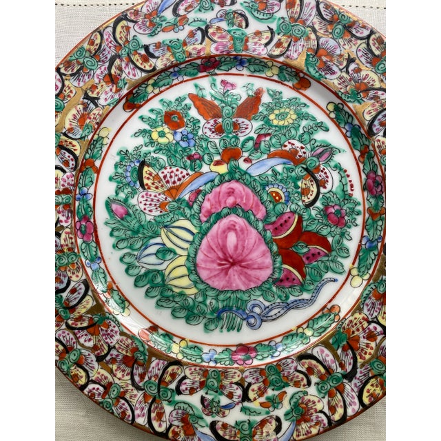 Chinoiserie Hand Painted Japanese Porcelain Thousand Butterflies Plate For Sale - Image 3 of 7