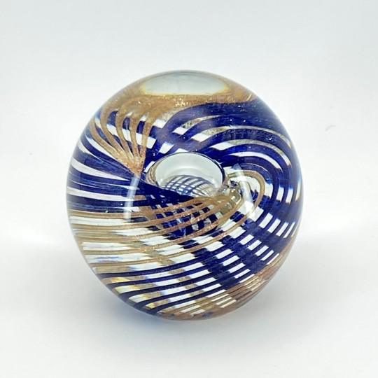 Transparent Murano E&r Golden Crown Art Glass 3 1/8 Inch Paperweight (Vintage 1980s) Italy For Sale - Image 8 of 18